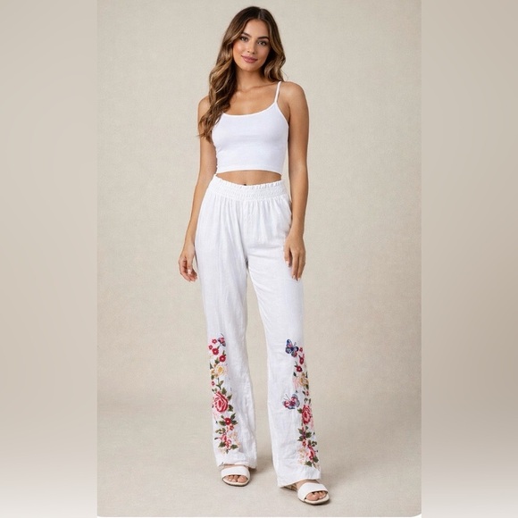 Johnny Was Pants - New JW Johnny Was Los Angeles Pants Embroidery Floral